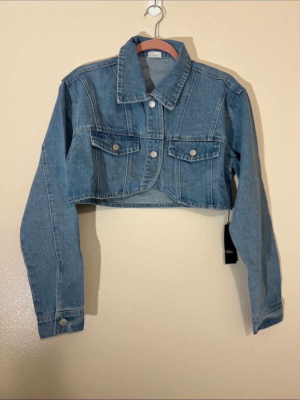 West of Melrose Cropped Blue Denim Jean Jacket